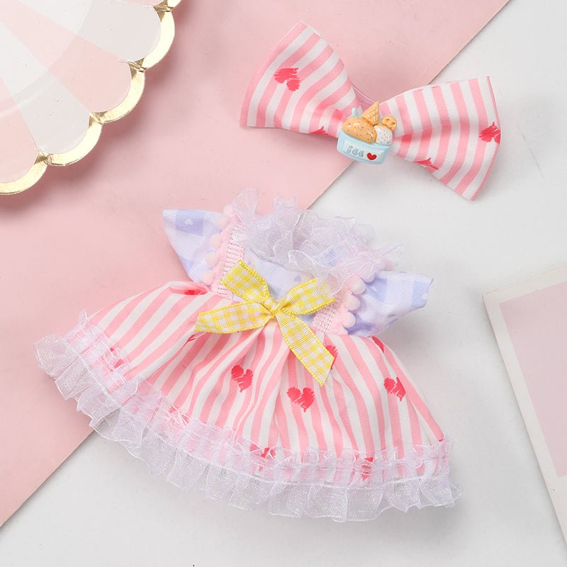 Labubu Pink Heart Stripe Outfit-1